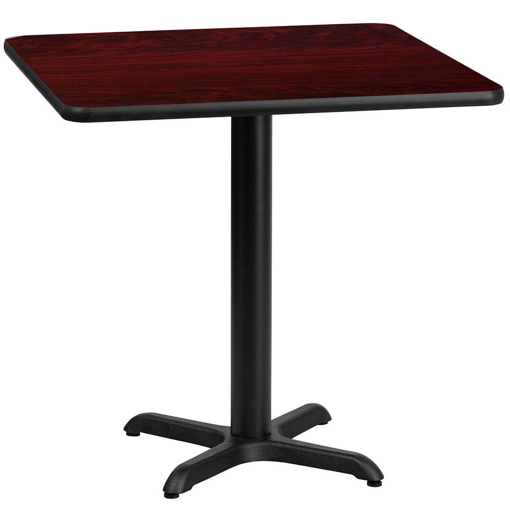 Flash Furniture XU-MAHTB-2424-T2222-GG 24" Square Dining Height Table w/ Mahogany Laminate Top - Cast Iron Base