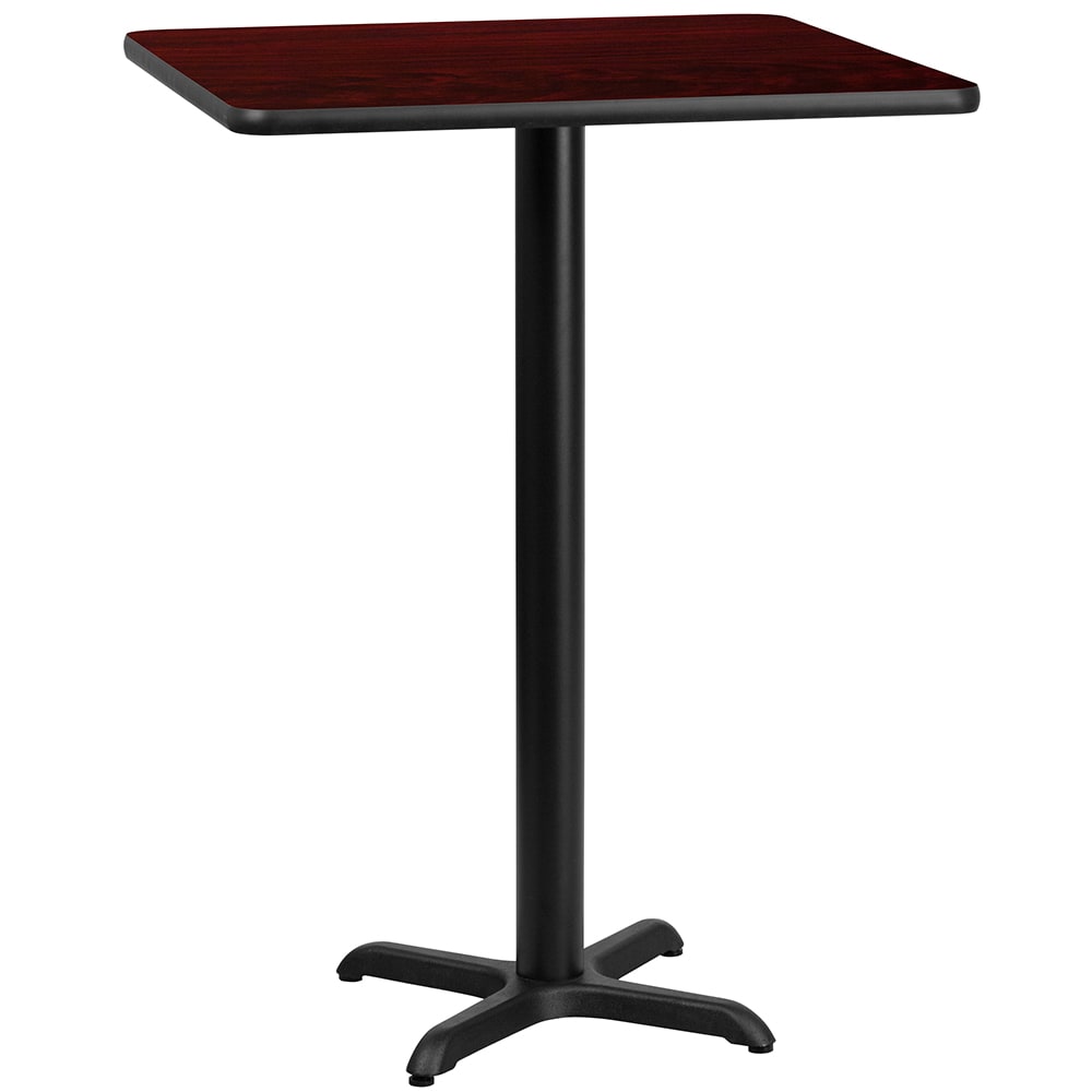 Flash Furniture XU-MAHTB-2424-T2222B-GG 24" Square Bar Height Table - Mahogany Laminate Top, Cast Iron Base