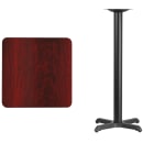 Flash Furniture XU-MAHTB-2424-T2222B-GG 24" Square Bar Height Table - Mahogany Laminate Top, Cast Iron Base thumbnail 2