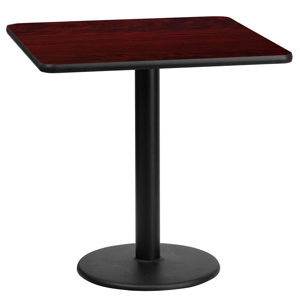 Flash Furniture XU-MAHTB-2424-TR18-GG 24" Square Dining Height Table w/ Mahogany Laminate Top - Cast Iron Base