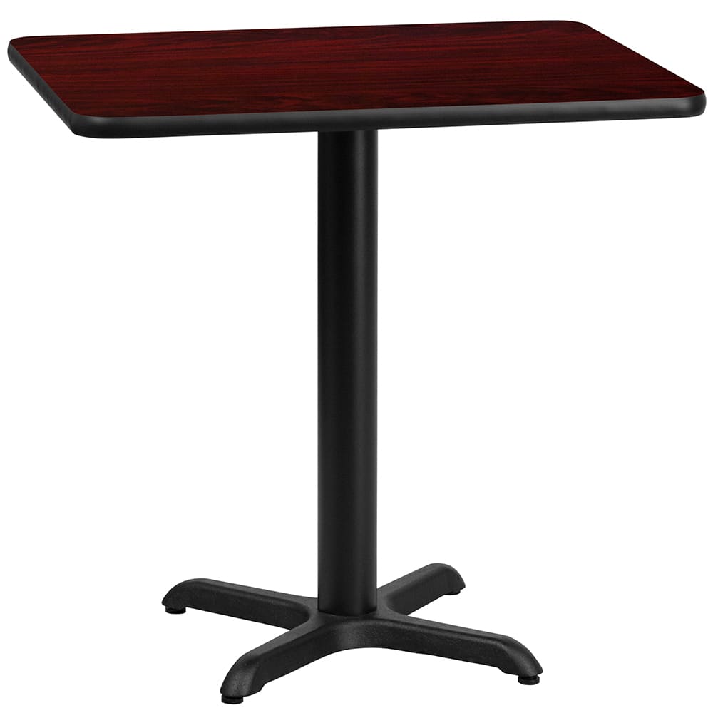 Flash Furniture XU-MAHTB-2430-T2222-GG Rectangular Dining Height Table w/ Mahogany Laminate Top - 30"W x 24"D, Cast Iron Base