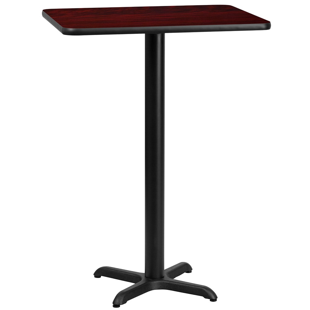 Flash Furniture XU-MAHTB-2430-T2222B-GG Rectangular Bar Height Table w/ Mahogany Laminate Top - 30"W x 24"D x 43 1/8"H, Cast Iron Base
