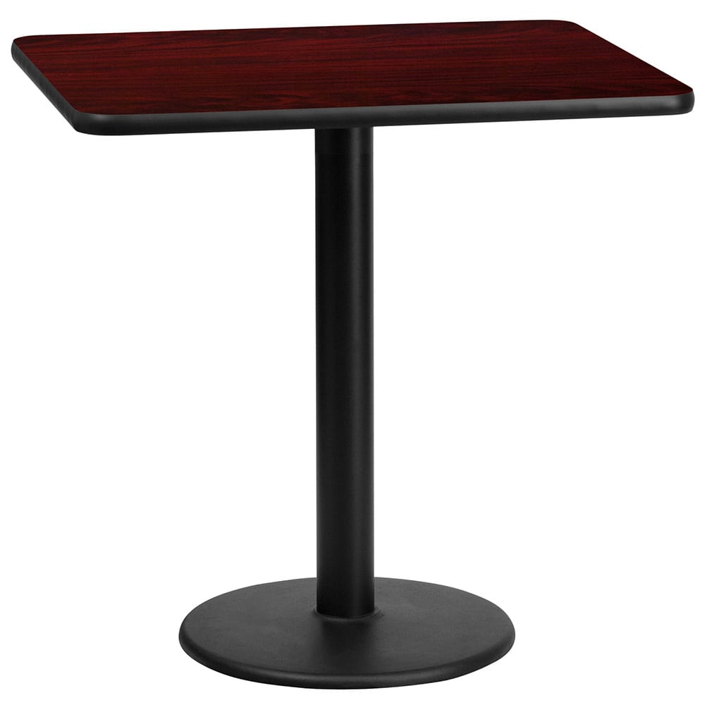 Flash Furniture XU-MAHTB-2430-TR18-GG Rectangular Dining Height Table w/ Mahogany Laminate Top - 30"W x 24"D, Cast Iron Base
