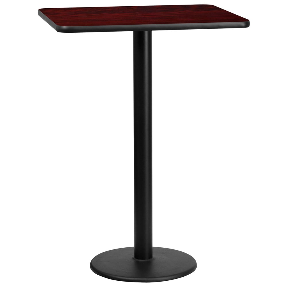 Flash Furniture XU-MAHTB-2430-TR18B-GG Rectangular Bar Height Table w/ Mahogany Laminate Top - 30"W x 24"D x 43 1/8"H, Cast Iron Base