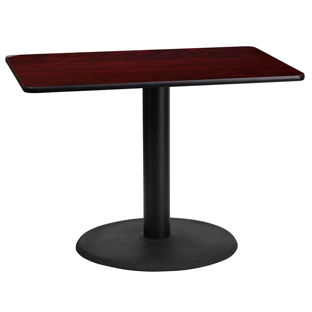 Flash Furniture XU-MAHTB-2442-TR24-GG Rectangular Dining Height Table w/ Mahogany Laminate Top - 42"W x 24"D, Cast Iron Base