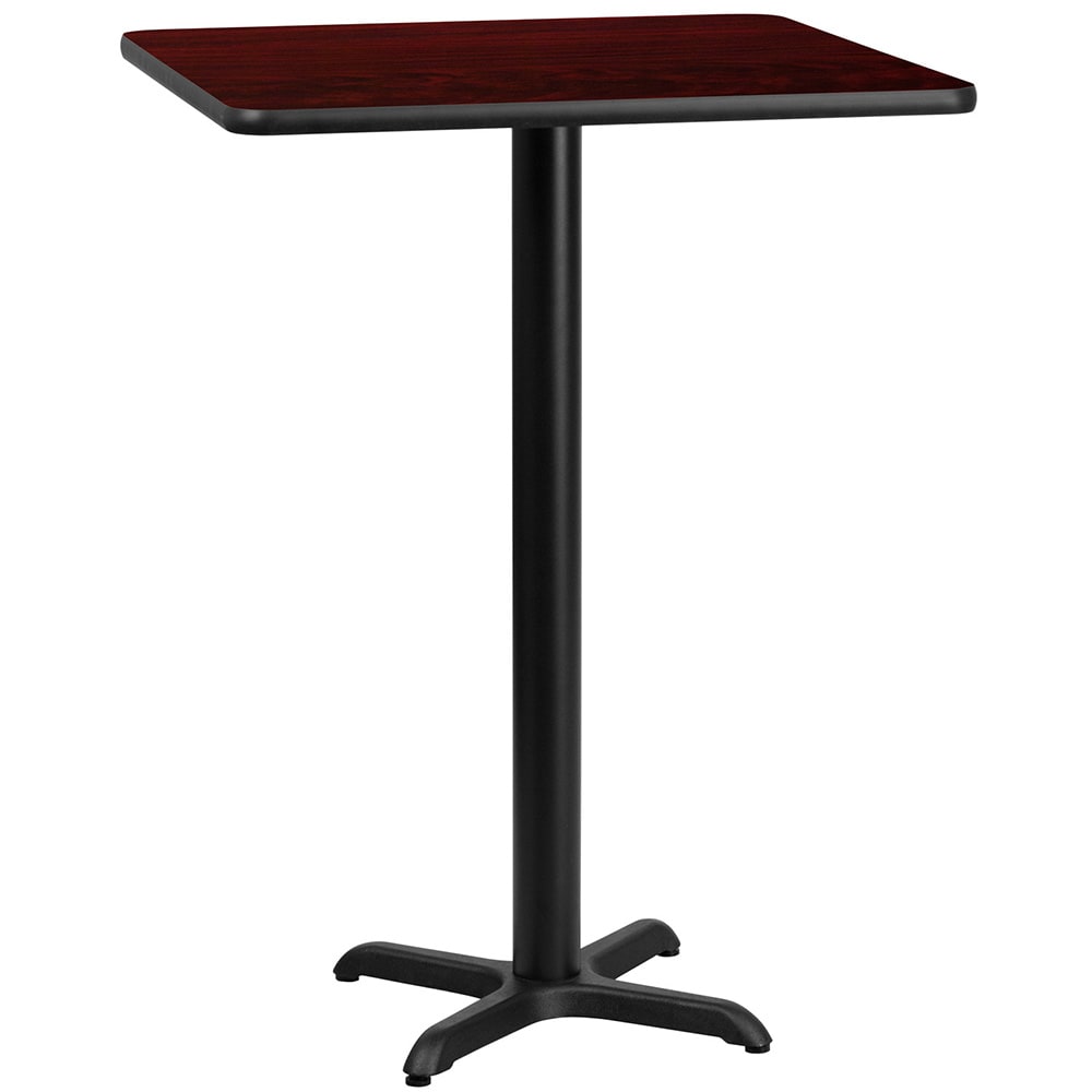 Flash Furniture XU-MAHTB-3030-T2222B-GG 30" Square Bar Height Table - Mahogany Laminate Top, Cast Iron Base