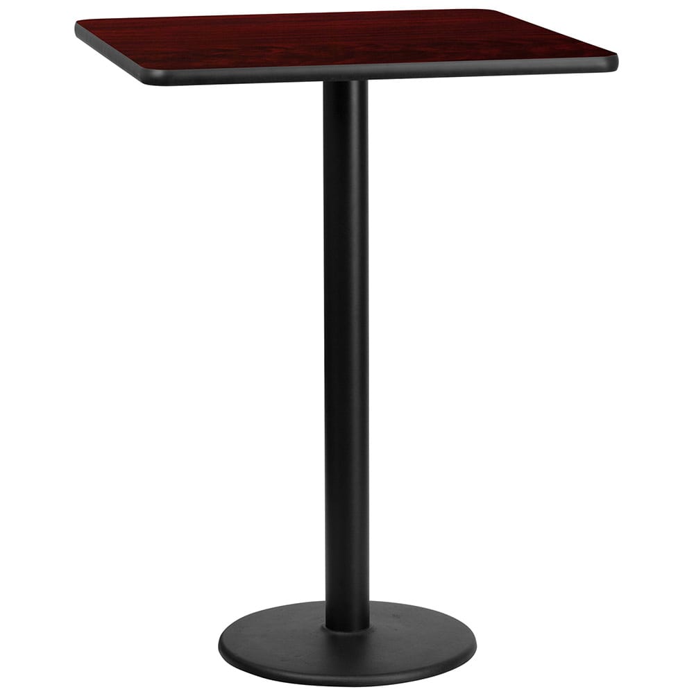 Flash Furniture XU-MAHTB-3030-TR18B-GG 30" Square Bar Height Table - Mahogany Laminate Top, Cast Iron Base