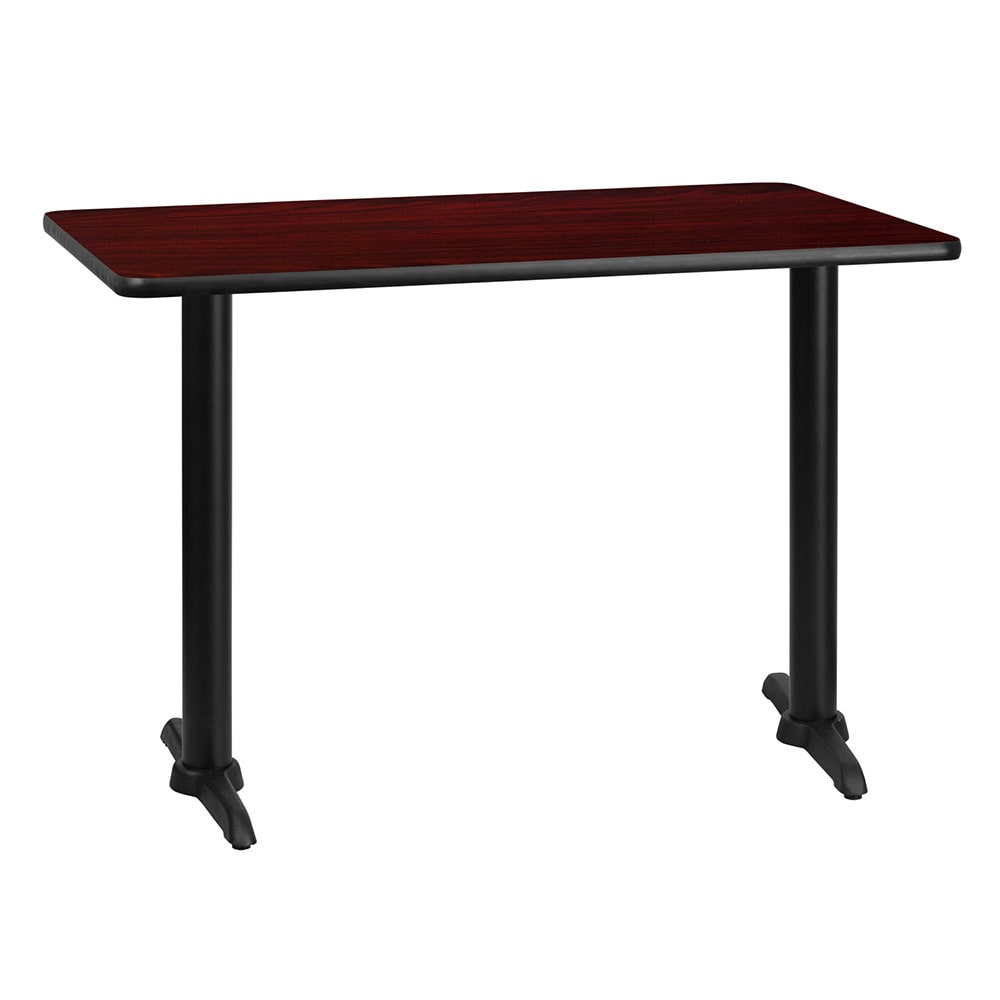 Flash Furniture XU-MAHTB-3042-T0522-GG Rectangular Dining Height Table w/ Mahogany Laminate Top - 42"W x 30"D, Cast Iron Base