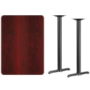 Flash Furniture XU-MAHTB-3042-T0522B-GG Rectangular Bar Height Table w/ Mahogany Laminate Top - 42"W x 30"D x 43 1/8"H, Cast Iron Base thumbnail 2