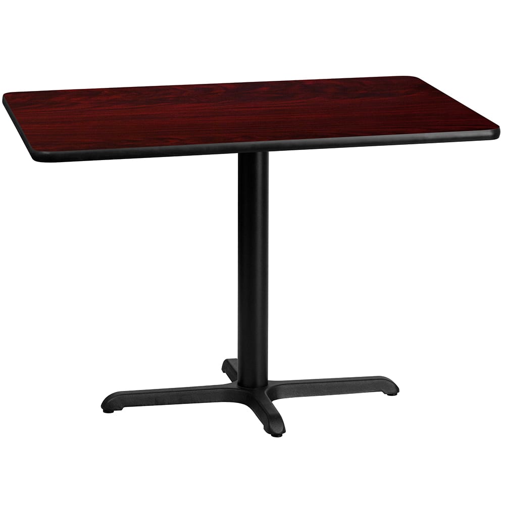 Flash Furniture XU-MAHTB-3042-T2230-GG Rectangular Dining Height Table w/ Mahogany Laminate Top - 42"W x 30"D, Cast Iron Base