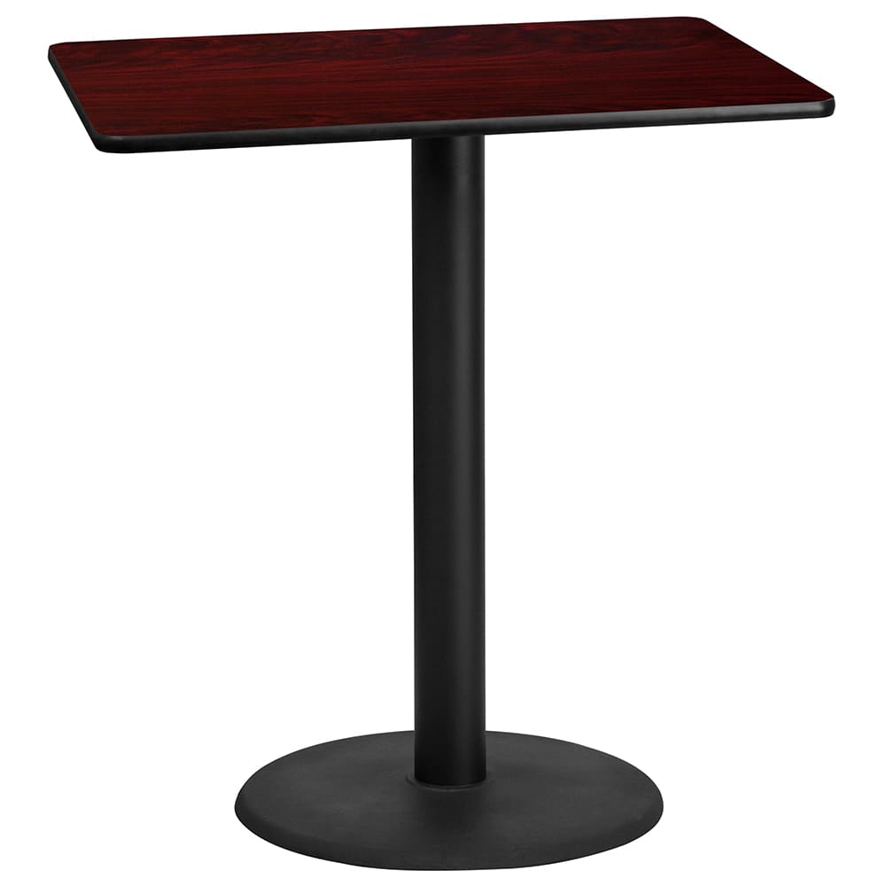 Flash Furniture XU-MAHTB-3042-TR24B-GG Rectangular Bar Height Table w/ Mahogany Laminate Top - 42"W x 30"D x 43 1/8"H, Cast Iron Base