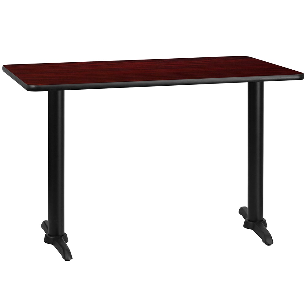 Flash Furniture XU-MAHTB-3048-T0522-GG Rectangular Dining Height Table w/ Mahogany Laminate Top - 48"W x 30"D, Cast Iron Base