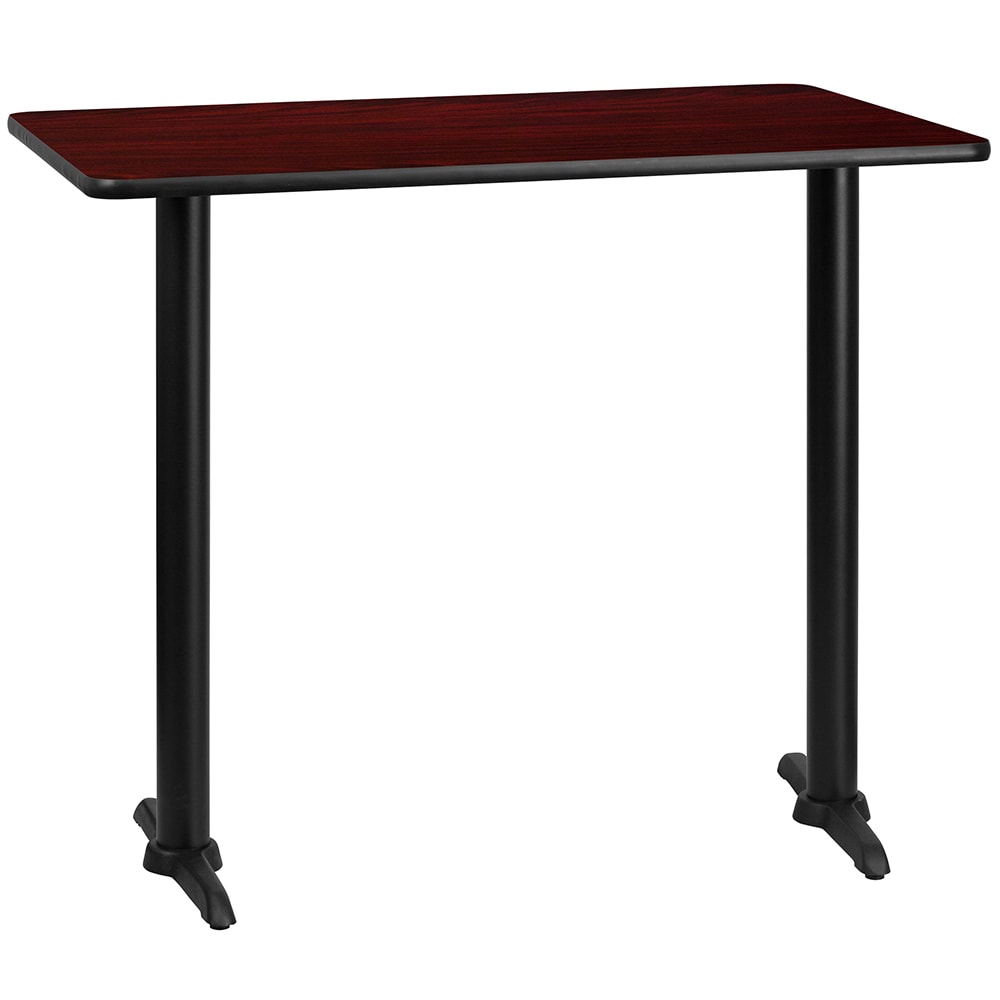 Flash Furniture XU-MAHTB-3048-T0522B-GG Rectangular Bar Height Table w/ Mahogany Laminate Top - 48"W x 30"D x 43 1/8"H, Cast Iron Base
