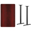 Flash Furniture XU-MAHTB-3048-T0522B-GG Rectangular Bar Height Table w/ Mahogany Laminate Top - 48"W x 30"D x 43 1/8"H, Cast Iron Base thumbnail 2