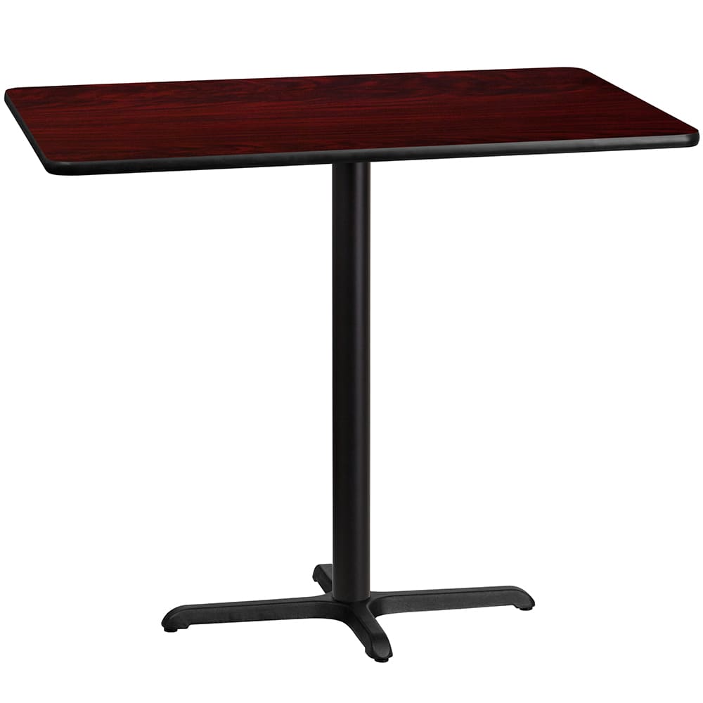 Flash Furniture XU-MAHTB-3048-T2230B-GG Rectangular Bar Height Table w/ Mahogany Laminate Top - 48"W x 30"D x 43 1/8"H, Cast Iron Base