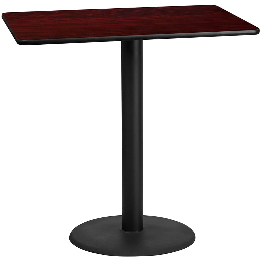Flash Furniture XU-MAHTB-3048-TR24B-GG Rectangular Bar Height Table w/ Mahogany Laminate Top - 48"W x 30"D x 43 1/8"H, Cast Iron Base