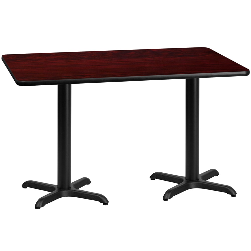 Flash Furniture XU-MAHTB-3060-T2222-GG Rectangular Dining Height Table w/ Mahogany Laminate Top - 60"W x 30"D, Cast Iron Base