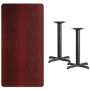 Flash Furniture XU-MAHTB-3060-T2222-GG Rectangular Dining Height Table w/ Mahogany Laminate Top - 60"W x 30"D, Cast Iron Base thumbnail 2