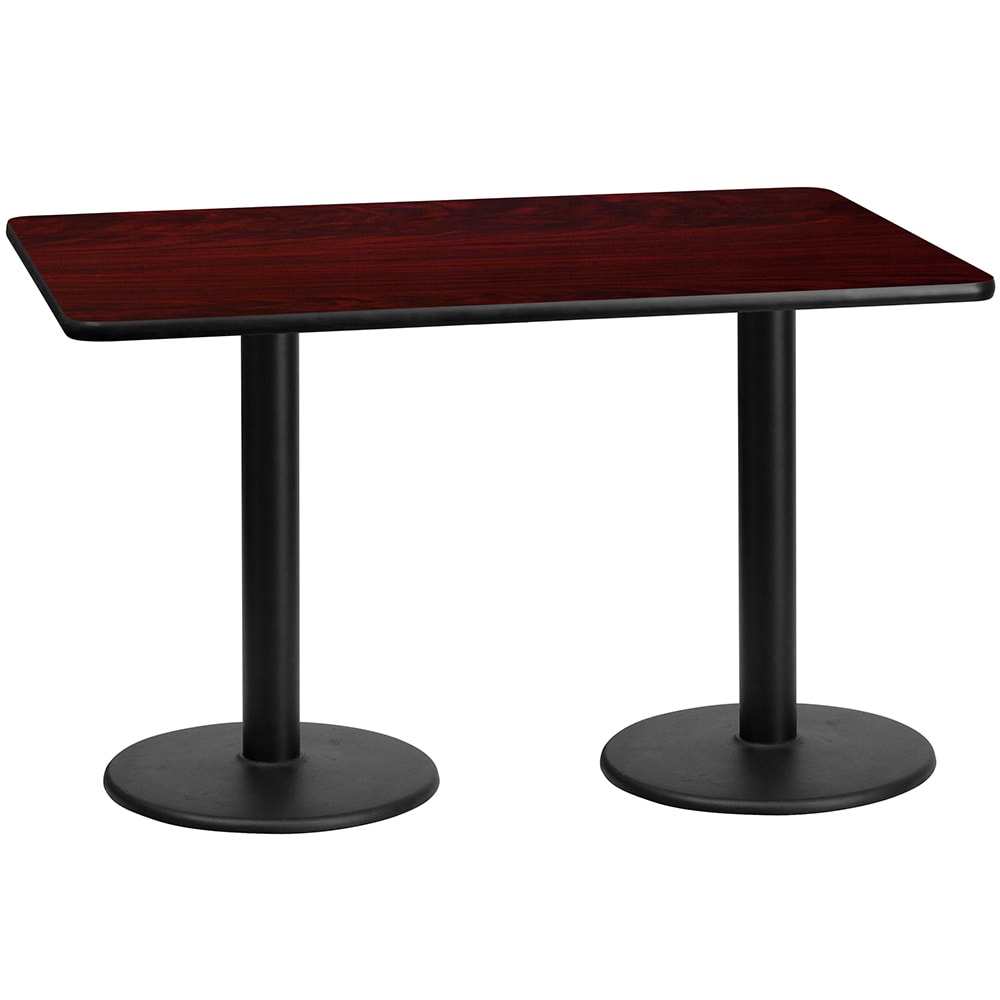 Flash Furniture XU-MAHTB-3060-TR18-GG Rectangular Dining Height Table w/ Mahogany Laminate Top - 60"W x 30"D, Cast Iron Base