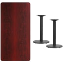 Flash Furniture XU-MAHTB-3060-TR18-GG Rectangular Dining Height Table w/ Mahogany Laminate Top - 60"W x 30"D, Cast Iron Base thumbnail 2