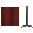 Flash Furniture XU-MAHTB-3636-T3030B-GG 36" Square Bar Height Table - Mahogany Laminate Top, Cast Iron Base thumbnail 2