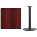 Flash Furniture XU-MAHTB-3636-TR24B-GG 36" Square Bar Height Table - Mahogany Laminate Top, Cast Iron Base thumbnail 2