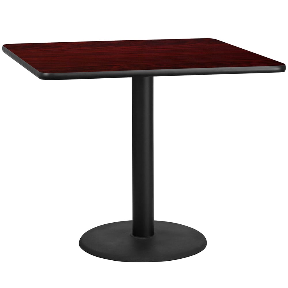Flash Furniture XU-MAHTB-4242-TR24-GG 42" Square Dining Height Table w/ Mahogany Laminate Top - Cast Iron Base