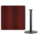 Flash Furniture XU-MAHTB-4242-TR24B-GG 42" Square Bar Height Table - Mahogany Laminate Top, Cast Iron Base thumbnail 2
