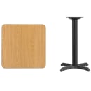 Flash Furniture XU-NATTB-2424-T2222-GG 24" Square Dining Height Table w/ Natural Laminate Top - Cast Iron Base thumbnail 2