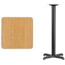 Flash Furniture XU-NATTB-2424-T2222B-GG 24" Square Bar Height Table - Natural Laminate Top, Cast Iron Base thumbnail 2