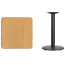 Flash Furniture XU-NATTB-2424-TR18-GG 24" Square Dining Height Table w/ Natural Laminate Top - Cast Iron Base thumbnail 2