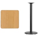 Flash Furniture XU-NATTB-2424-TR18B-GG 24" Square Bar Height Table - Natural Laminate Top, Cast Iron Base thumbnail 2