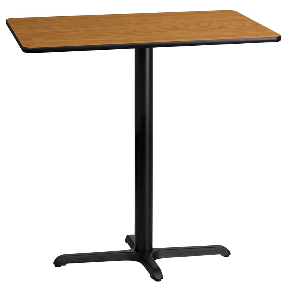 Flash Furniture XU-NATTB-2442-T2230B-GG Rectangular Bar Height Table w/ Natural Laminate Top - 42"W x 24"D x 43 1/8"H, Cast Iron Base