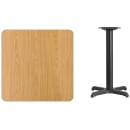 Flash Furniture XU-NATTB-3030-T2222-GG 30" Square Dining Height Table w/ Natural Laminate Top - Cast Iron Base thumbnail 2