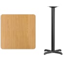 Flash Furniture XU-NATTB-3030-T2222B-GG 30" Square Bar Height Table - Natural Laminate Top, Cast Iron Base thumbnail 2