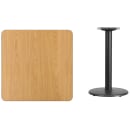 Flash Furniture XU-NATTB-3030-TR18-GG 30" Square Dining Height Table w/ Natural Laminate Top - Cast Iron Base thumbnail 2