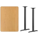 Flash Furniture XU-NATTB-3042-T0522B-GG Rectangular Bar Height Table w/ Natural Laminate Top - 42"W x 30"D x 43 1/8"H, Cast Iron Base thumbnail 2