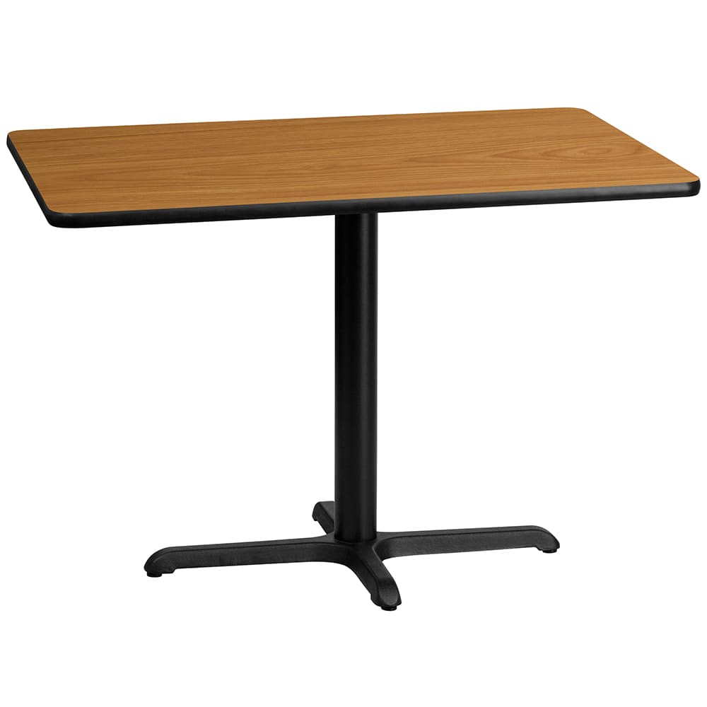 Flash Furniture XU-NATTB-3042-T2230-GG Rectangular Dining Height Table w/ Natural Laminate Top - 42"W x 30"D, Cast Iron Base