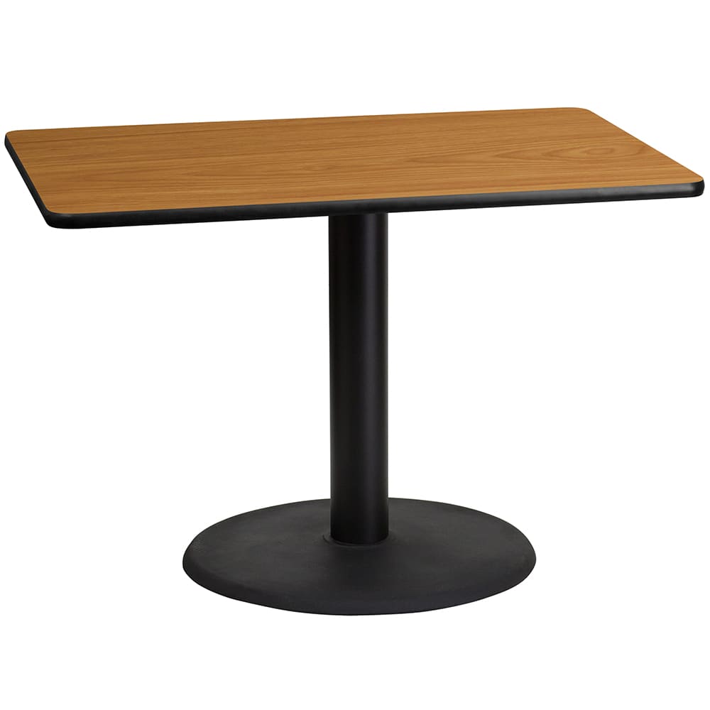 Flash Furniture XU-NATTB-3042-TR24-GG Rectangular Dining Height Table w/ Natural Laminate Top - 42"W x 30"D, Cast Iron Base