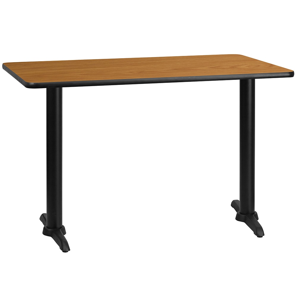 Flash Furniture XU-NATTB-3048-T0522-GG Rectangular Dining Height Table w/ Natural Laminate Top - 48"W x 30"D, Cast Iron Base