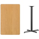 Flash Furniture XU-NATTB-3048-T2230B-GG Rectangular Bar Height Table w/ Natural Laminate Top - 48"W x 30"D x 43 1/8"H, Cast Iron Base thumbnail 2