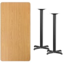 Flash Furniture XU-NATTB-3060-T2222B-GG Rectangular Bar Height Table w/ Natural Laminate Top - 60"W x 30"D x 43 1/8"H, Cast Iron Base thumbnail 2