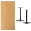 Flash Furniture XU-NATTB-3060-TR18-GG Rectangular Dining Height Table w/ Natural Laminate Top - 60"W x 30"D, Cast Iron Base thumbnail 2