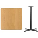 Flash Furniture XU-NATTB-3636-T3030B-GG 36" Square Bar Height Table - Natural Laminate Top, Cast Iron Base thumbnail 2