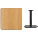 Flash Furniture XU-NATTB-3636-TR24-GG 36" Square Dining Height Table w/ Natural Laminate Top - Cast Iron Base thumbnail 2