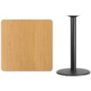Flash Furniture XU-NATTB-3636-TR24B-GG 36" Square Bar Height Table - Natural Laminate Top, Cast Iron Base thumbnail 2