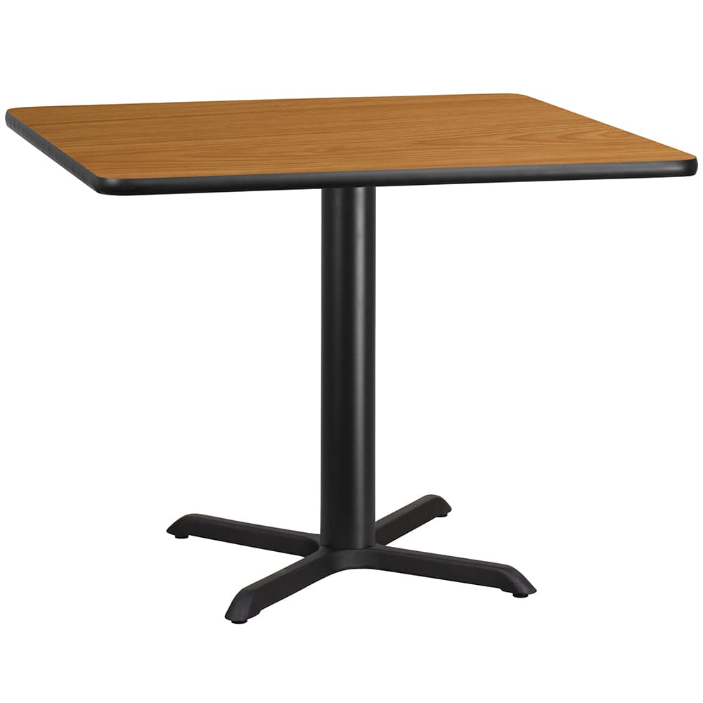 Flash Furniture XU-NATTB-4242-T3333-GG 42" Square Dining Height Table w/ Natural Laminate Top - Cast Iron Base