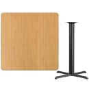 Flash Furniture XU-NATTB-4242-T3333B-GG 42" Square Bar Height Table - Natural Laminate Top, Cast Iron Base thumbnail 2