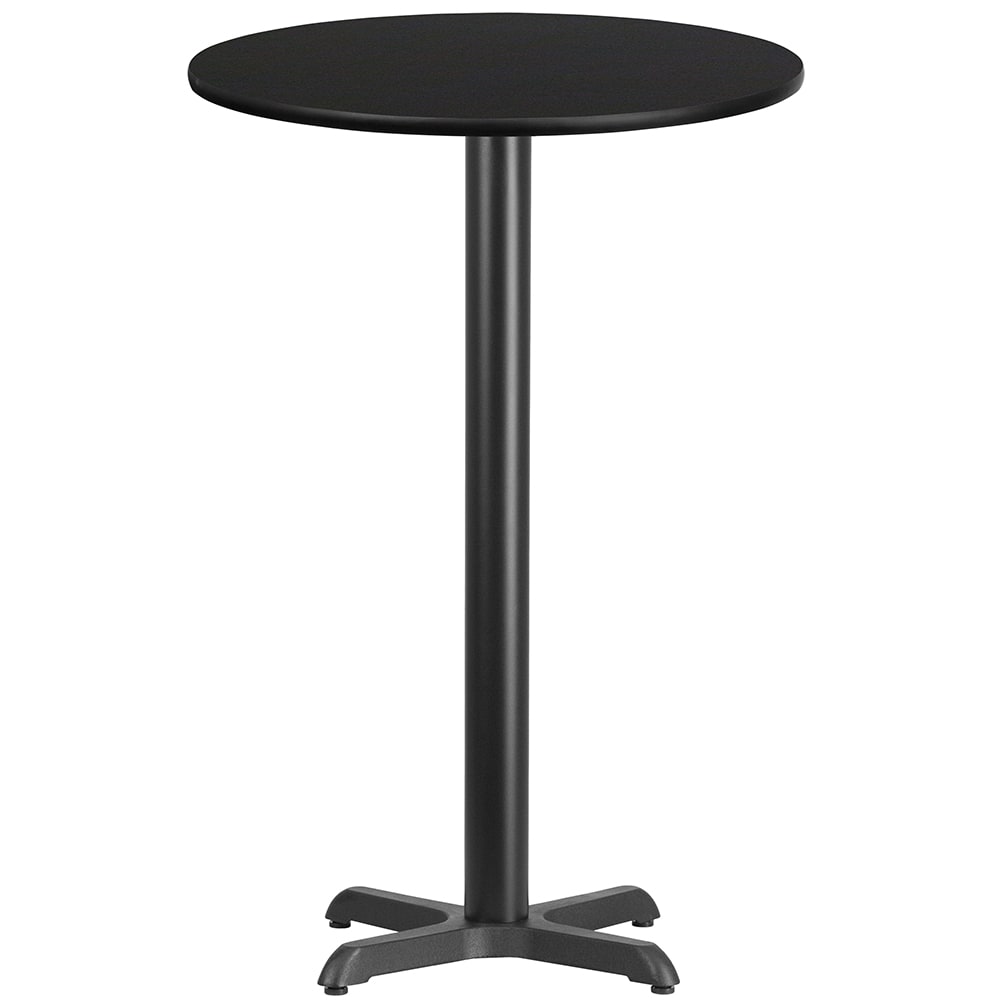 Flash Furniture XU-RD-24-BLKTB-T2222B-GG 24" Round Bar Height Table - Black Laminate Top, Cast Iron Base