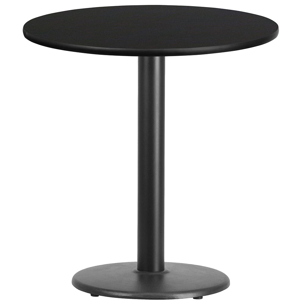 Flash Furniture XU-RD-24-BLKTB-TR18-GG 24" Round Dining Height Table w/ Black Laminate Top - Cast Iron Base